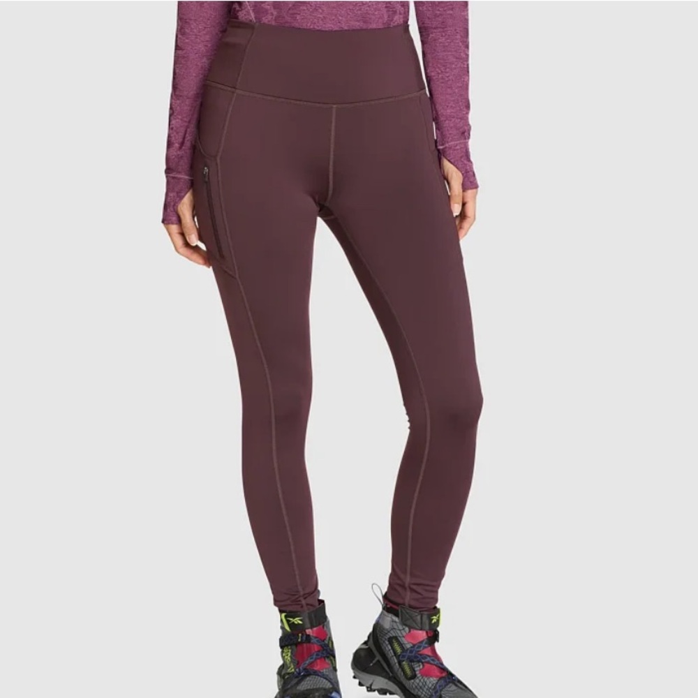 Eddie Bauer High Rise Fleece Lined Leggings - size large tall